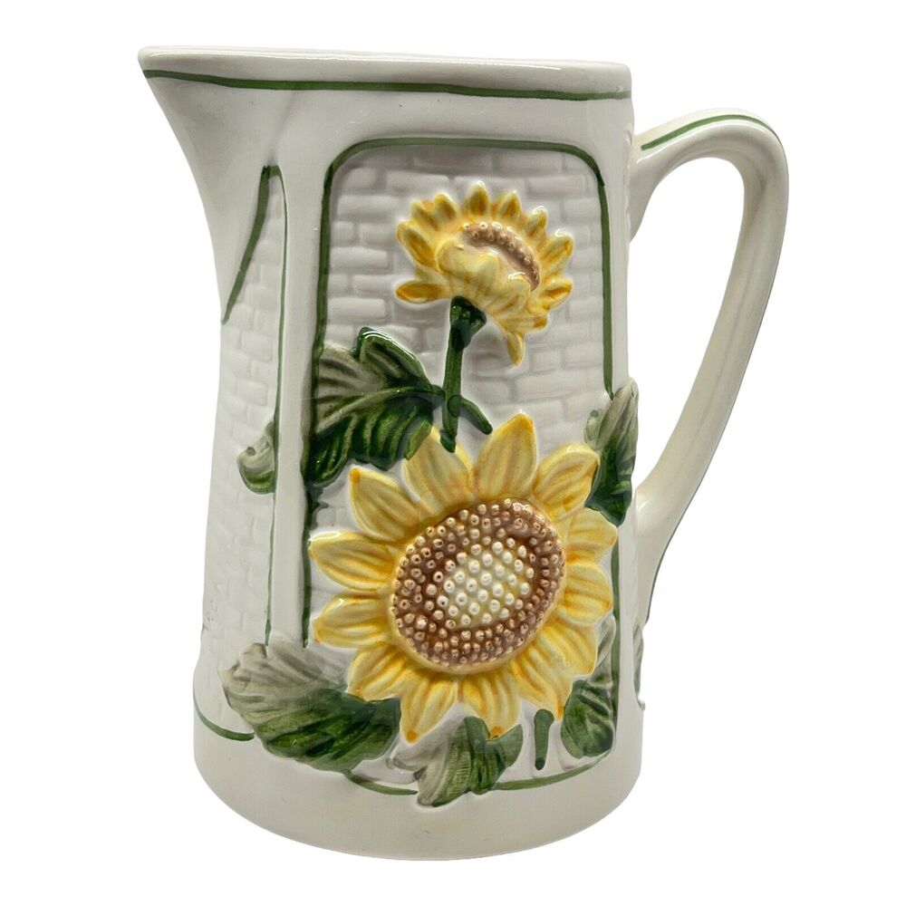 Jay Willfred Andrea by Sadek Porcelain Pitcher 7” Sunflower Portugal Colorful..